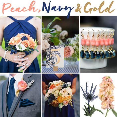 Navy Blue Peach And Gold Wedding Peach Wedding Theme Navy Gold