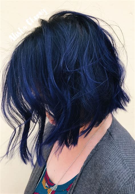 Blue Hair Bob Vibrant Hair Color For Black Hair