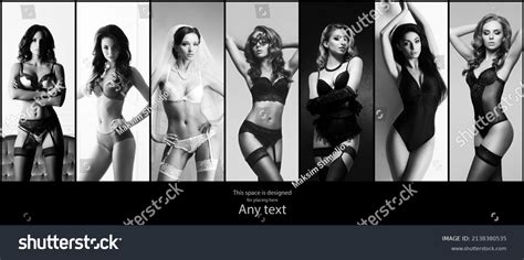 Beautiful Women Posing Underwear Black White Stock Photo Shutterstock