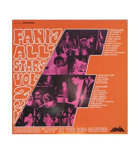 Fania All Stars Vol2 Recorded Live At The Red Garter Lp Album Re