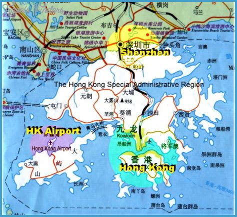 Map Of Shenzhen And Hong Kong Travelsfinderscom
