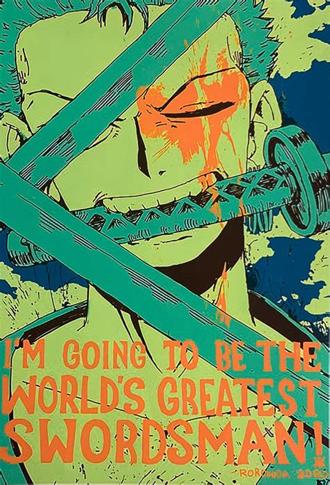 Ronona Zoro One Piece Poster Shaving Print Matte Prints Etsy Australia