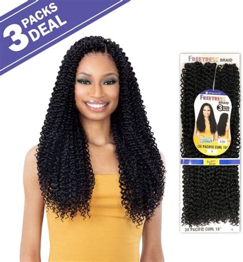 Freetress Braid Pacific Curl 3x 18 Inch 1b Africana Hair Braiding Studio