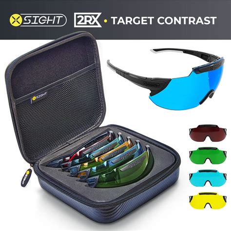 x sight 2rx shooting glasses target contrast set with 5 lenses