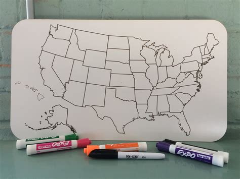 Dry Erase Board Map Of United States Etsy