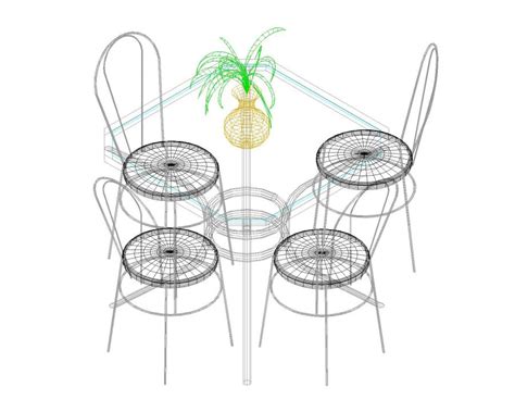 3d Moveable Cad Blocks Of Pedestal Stool With Tables Dwg5 Thousands