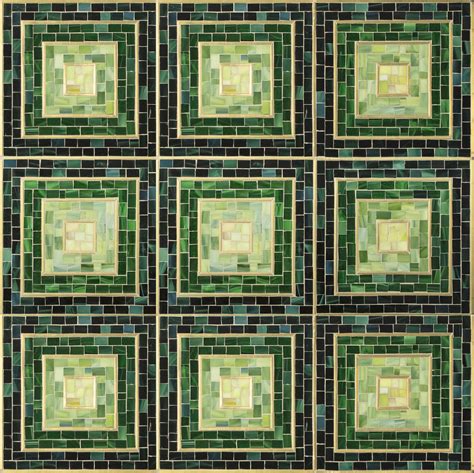 Glass Mosaic Tile Accentuated With Brass And Metal Make Glamorous Art