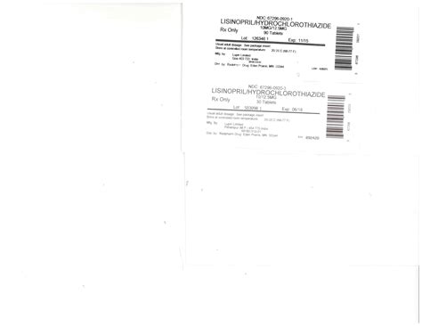 NDC 67296-0920 Lisinopril And Hydrochlorothiazide Tablet Oral