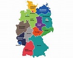 Germania mappa della regione - Germania regioni della mappa (Europa ...