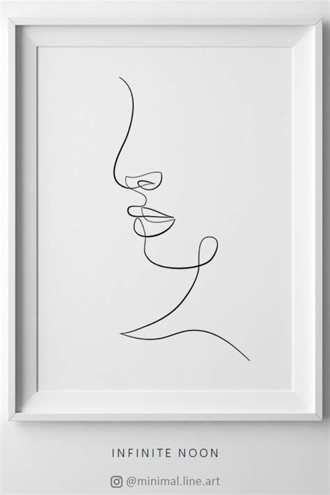 A gallery curated by alain malin. Abstract Face, Minimalist Line Drawing Print, Minimal One ...