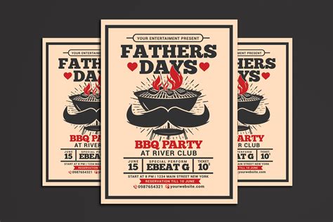 Fathers Day BBQ Party Flyer ~ Flyer Templates ~ Creative Market