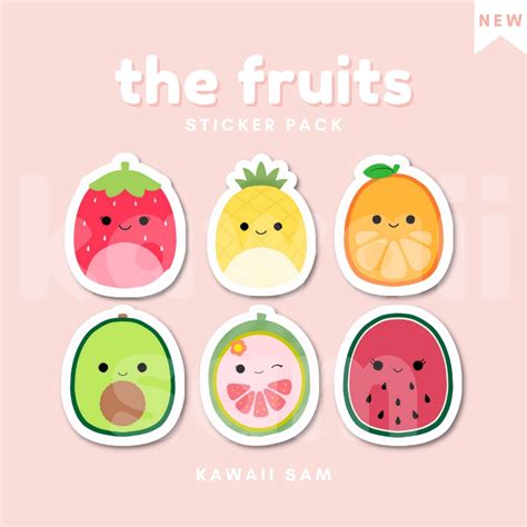 New The Fruits Sticker Pack Squishmallow By Kawaii Sam Shopee