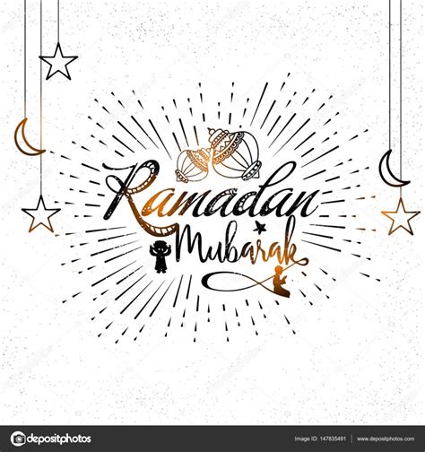 Black And White Ramadan Mubarak Background ⬇ Vector Image By