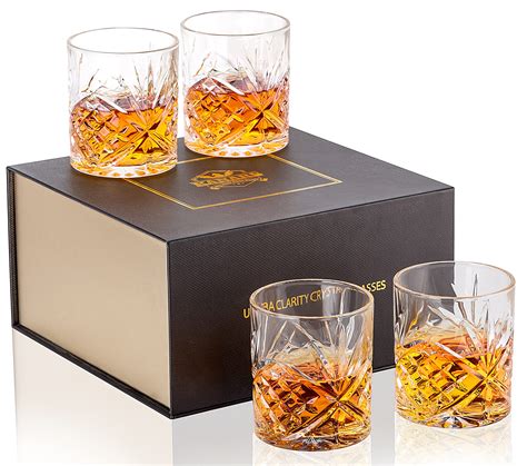 Buy Kanars Whiskey Glasses Set Of 4 Premium Crystal Old Fashioned Glasses 10 Oz In Luxury Box