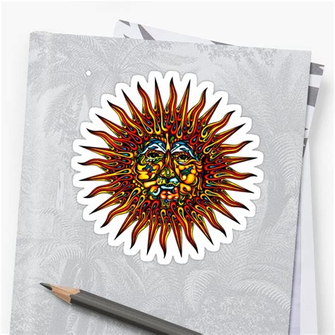 Psychedelic Sun Stickers By David Sanders Redbubble