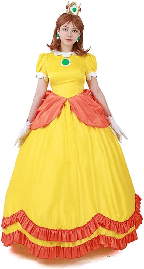 Miccostumes Womens Deluxe Daisy Cosplay Costume Yellow Dress Amazon