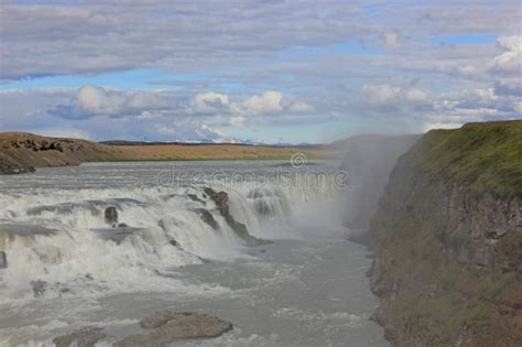 Very Impressive Gulfoss Waterfall In Iceland Stock Photo Image Of