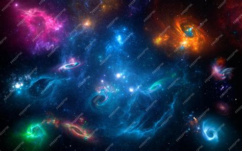Premium Photo Panorama Space Galaxy Scene With Planets Stars And