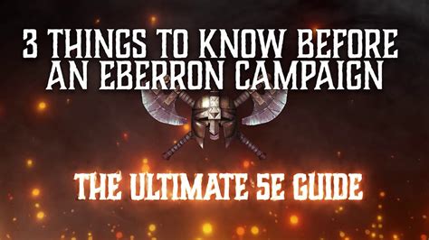 3 Things To Know Before An Eberron Campaign Guide For Dandd 5e Dnd 5e