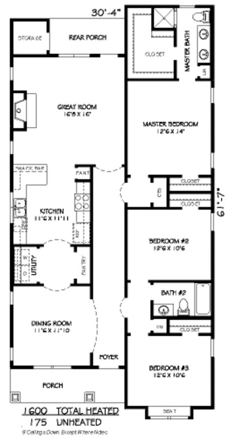 Traditional Style House Plan 3 Beds 2 Baths 1600 Sqft Plan 424 197