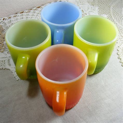 Colorfull Anchor Hocking Fire King Vintage Coffee Cups