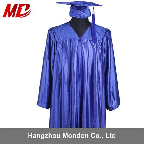 Shiny Royal Blue Graduation Cap And Gown China Graduation Cap Gown And