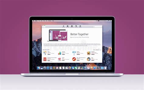 Apple Macbook Pro Retina With An Open App Store Editorial Stock Image