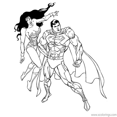 Animated Superman and Wonder Woman Coloring Pages - XColorings.com