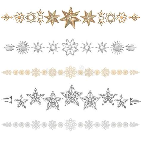 Stars Divider Various Dividers Formed Of Golden And Silver Stars