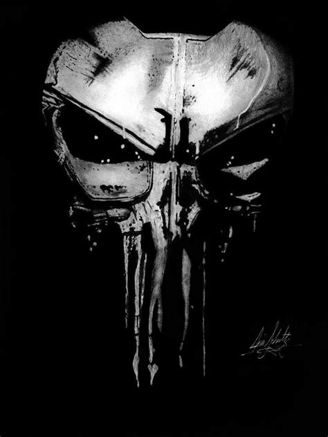 The Punisher Graphite Pencil Drawing By Jim Schultz Skull Drawing