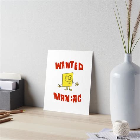Spongebob Squarepants Classic Wanted Maniac Art Board Print For