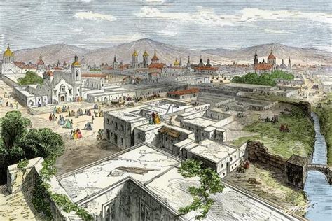 Central Plaza Of Mexico City In The Mid 1800s Giclee Print