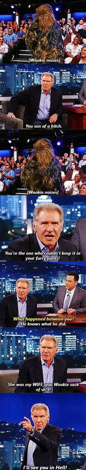 Harrison Fords Feud With Chewbacca Jimmy Kimmel Star Wars Humor