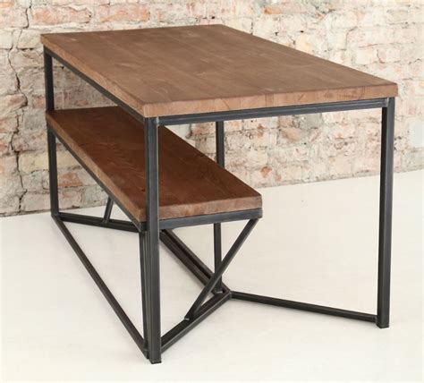 Bentuk mejanya yang bisa dibilang unik dengan tatakan meja yang bisa dibuka tutup membuat meja ini tampil gambar meja kayu minimalis. Jual Meja Bangku Minimalis Besi Kombinasi Kayu