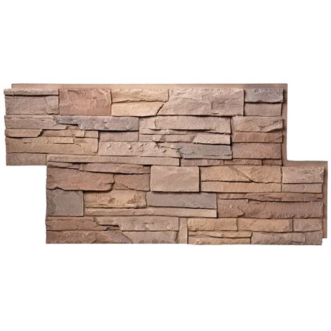 Genstone Stacked Stone 28 Sq Ft Desert Sunrise Faux Stone Veneer Lowes