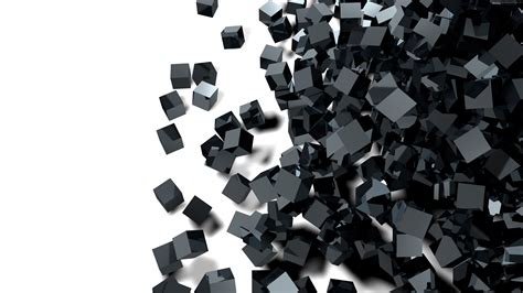 Wallpaper Cube Glass Black 3d 4k Abstract