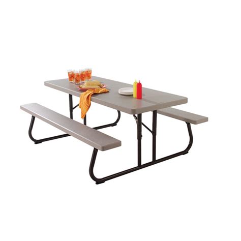 Classic Folding Picnic Table 6 Ft Putty