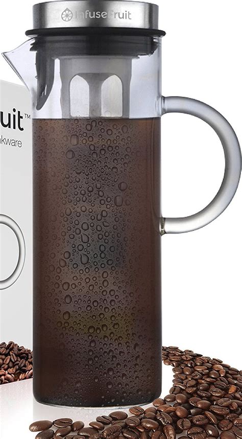Cold Brew Coffee And Iced Tea Maker Fruit Infusion Premium Glass Pitcher With