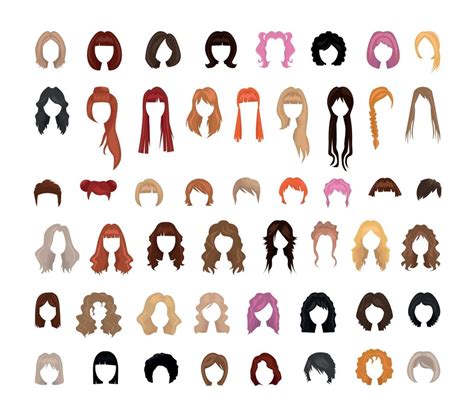 Collection Of Womens Hairstyles 9640752 Vector Art At Vecteezy