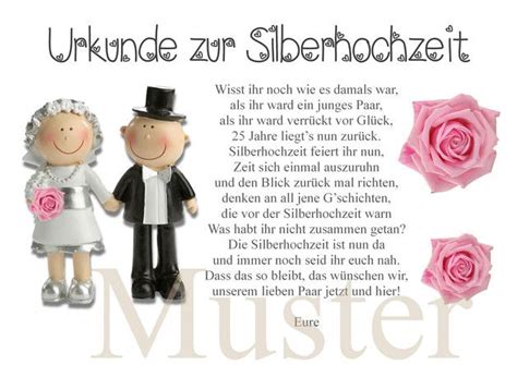 Ich weiß, dass ich mich schämen muss, nachträglich noch dieser. Weiteres - Urkunde zur Silberhochzeit 25. Hochzeitstag DIN ...