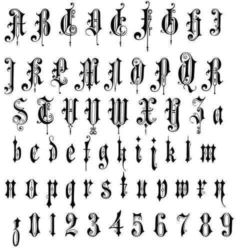 ✓ click to find the best 213 free fonts in the alphabet style. Gothic | Tattoo lettering fonts, Lettering alphabet ...
