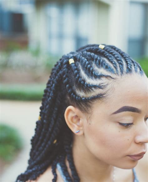 Twists are very popular within the natural hair community and they are often used as a way to do protective styling. Flat twists protective style (natural hair braid styles ...