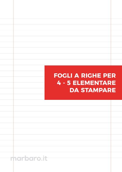 Stampa il foglio che ti interessa su formato a4 con l accortezza di scegliere foglio a quadretti 5 mm da stampare. Foglio a righe per 4° e 5° elementare da stampare