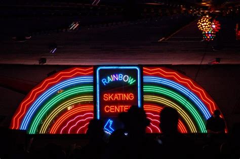 Rainbow Rink Roller Rink Retro Sign Roller Disco