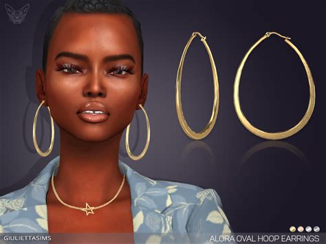 Alora Oval Hoop Earrings By Feyona From Tsr • Sims 4 Downloads