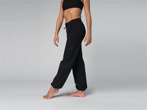 Pantalon De Yoga Param 95 Coton Bio Et 5 Lycra Noir Fin De Serie