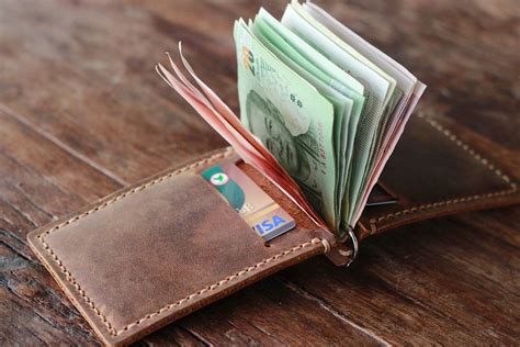 Leather Money Clip Wallets Personalized