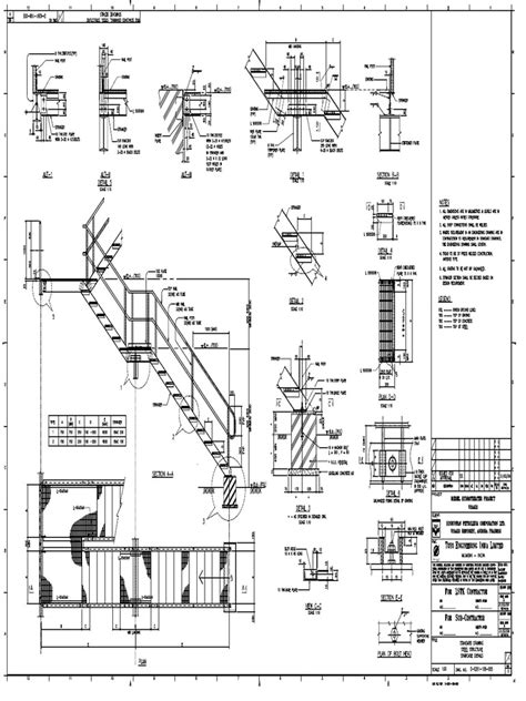 1743 Standard Drawing Steel Structure Staircase Details