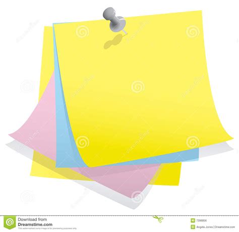 Stack Of Note Paper With Pin Royalty Free Stock Image Image 7396856
