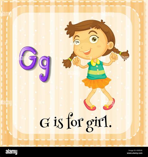 Flashcard Letter G Is For Girl Stock Vector Image And Art Alamy